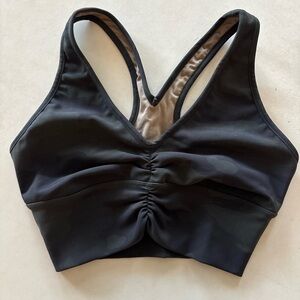 ALO Yoga Black Ruched Sports Bra